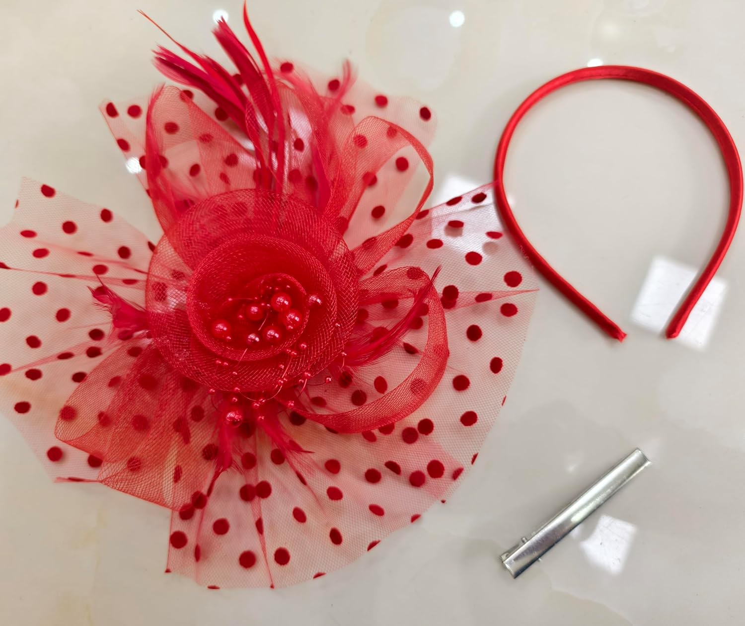 Fascinators Hat Women Tea Party Headband Flower Cocktail Mesh Feathers Hair Clip Kentucky Derby Hat Wedding - Image 3