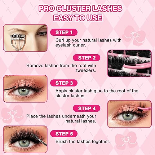 Miniatura 3 de 108 pestañas individuales en racimo suaves para colocar en casa, extensiones de pestañas de 0.314-0.630 pulgadas, pestañas de volumen, banda