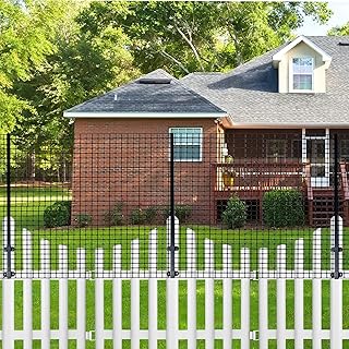 50FT Wide x 4ft High Dog-Proof Fence for Brick/Wood/Vinyl/Metal Fences Pet Safe Barrier Cat-Proof Fence Topper(Mesh and Arms Kit)