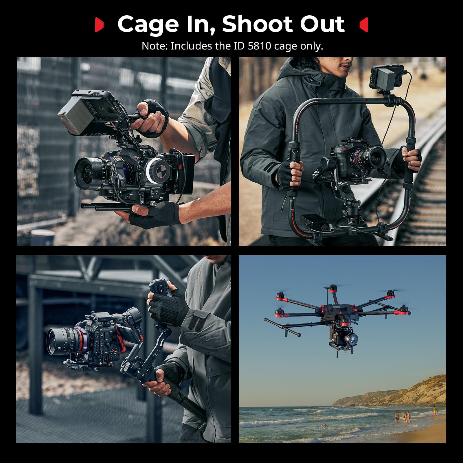 SMALLRIG Cage pour Canon C80, Conception Modulaire avec Plaque Supérieure, Latérales, et Inférieure, Rail NATO, Serre-Câble HDMI, Griffe Porte-Accessoires, Pas de Vis 1/4''-20 et 3/8''-16-5810