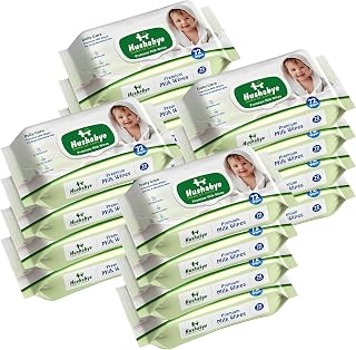 Hushabye Premium Milk Baby Wipes with lid- 0+ Months, pH balanced, Paraben & Alcohol Free, Moisturising & Thick Wipes with... Price In India