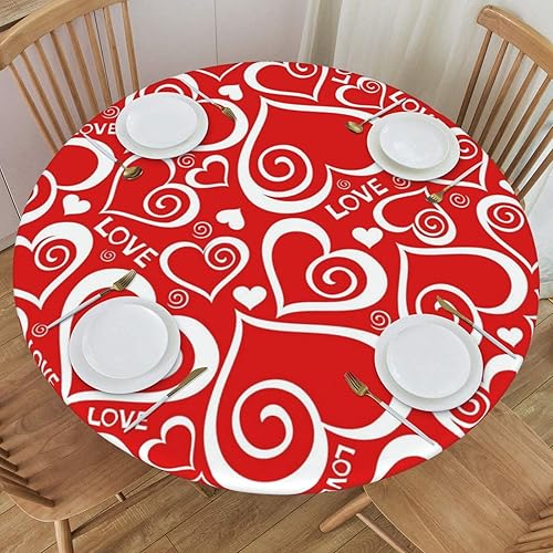 Vista 106 de Delerain Mantel redondo ajustable de bolas de Navidad, mantel redondo impermeable con borde elástico, lavable, para interiores y exteriores, se