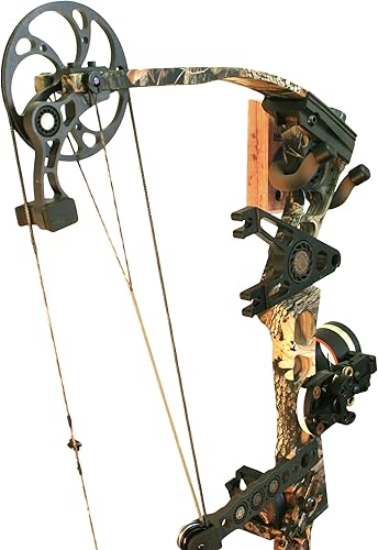 Miniatura 2 de Hold Up Displays - Colgador vertical para pistola y rifle que sostiene de forma segura el arma de fuego y el arco, madera dura real cosechada en