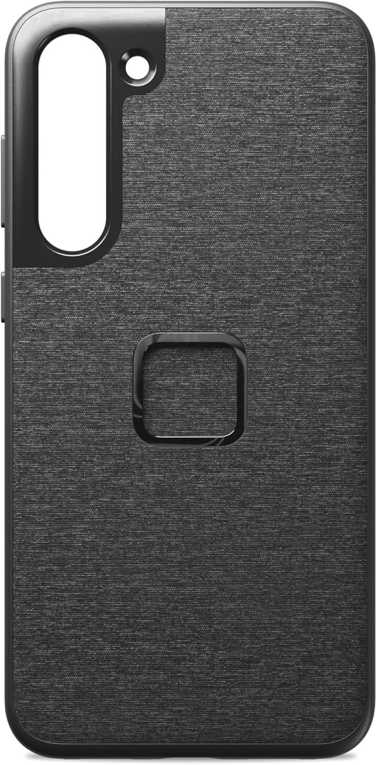 Peak Design Mobile Everyday Phone Case for Samsung Galaxy S23 Series, Charcoal, Slim Profile, Drop Protection, Weatherproof Fabric Shell, SlimLink Connects to Peak Design Mobile Mounts & Gear