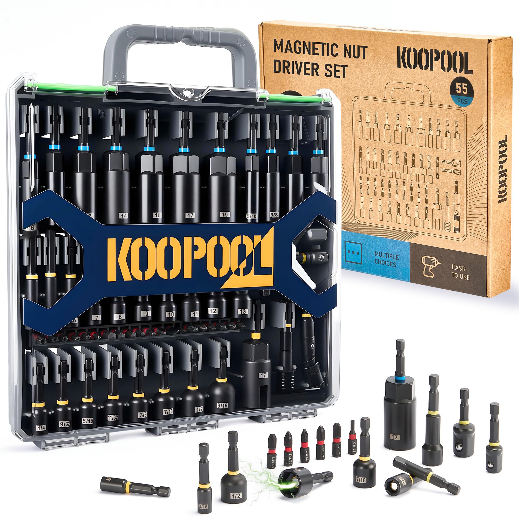 KOOPOOL 55-Piece Magnetic Socket Set