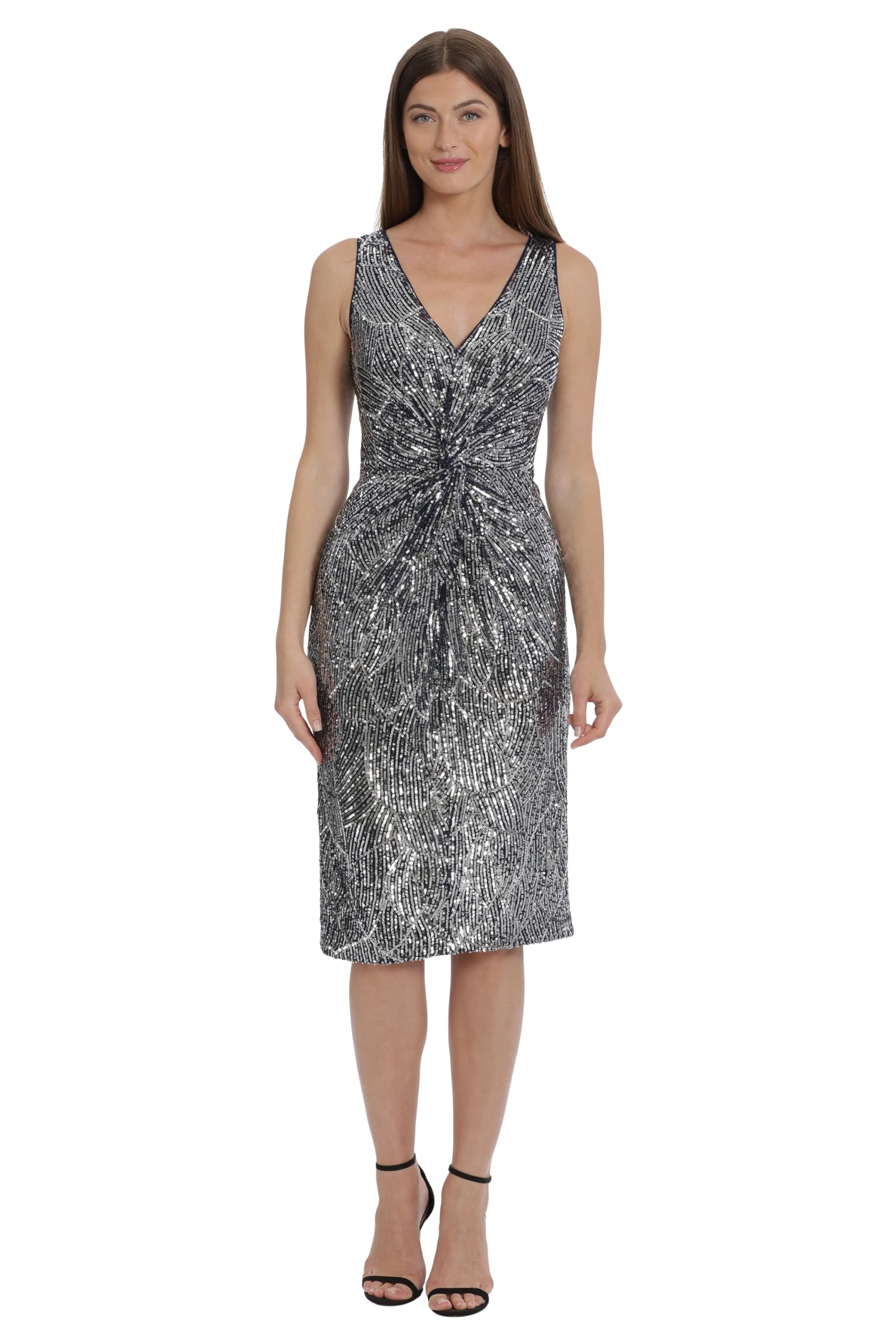 Maggy London Women's Maggy London Women's Dresses Holiday Sequin Dress Event Occasion Cocktail Party Guest of