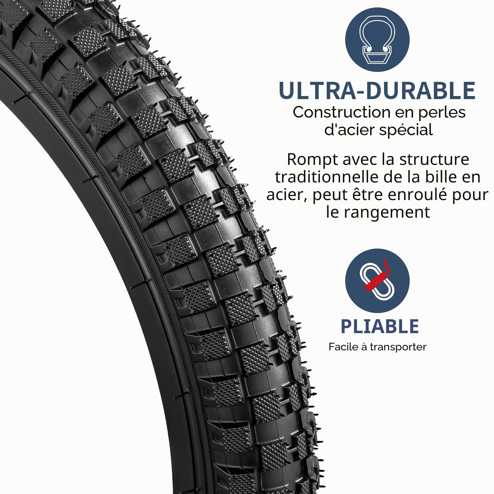 YUNSCM 2-PCS 16 Pouces Vélo pneus 16x2.4/64-305 and 16 Pouces Vélo Chambre à air Schrader Valve Compatible with 16x2.35 16x2.40 Vélo Bike pneus and Chambre à air (Y-1092)