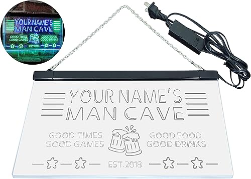 Vista 59 de ADVPRO Letrero de neón LED multicolor personalizado con texto en inglés "Man Cave Home Bar Est. Year", 32 x 24 pulgadas st4s86-x0012a-tm-c Varios