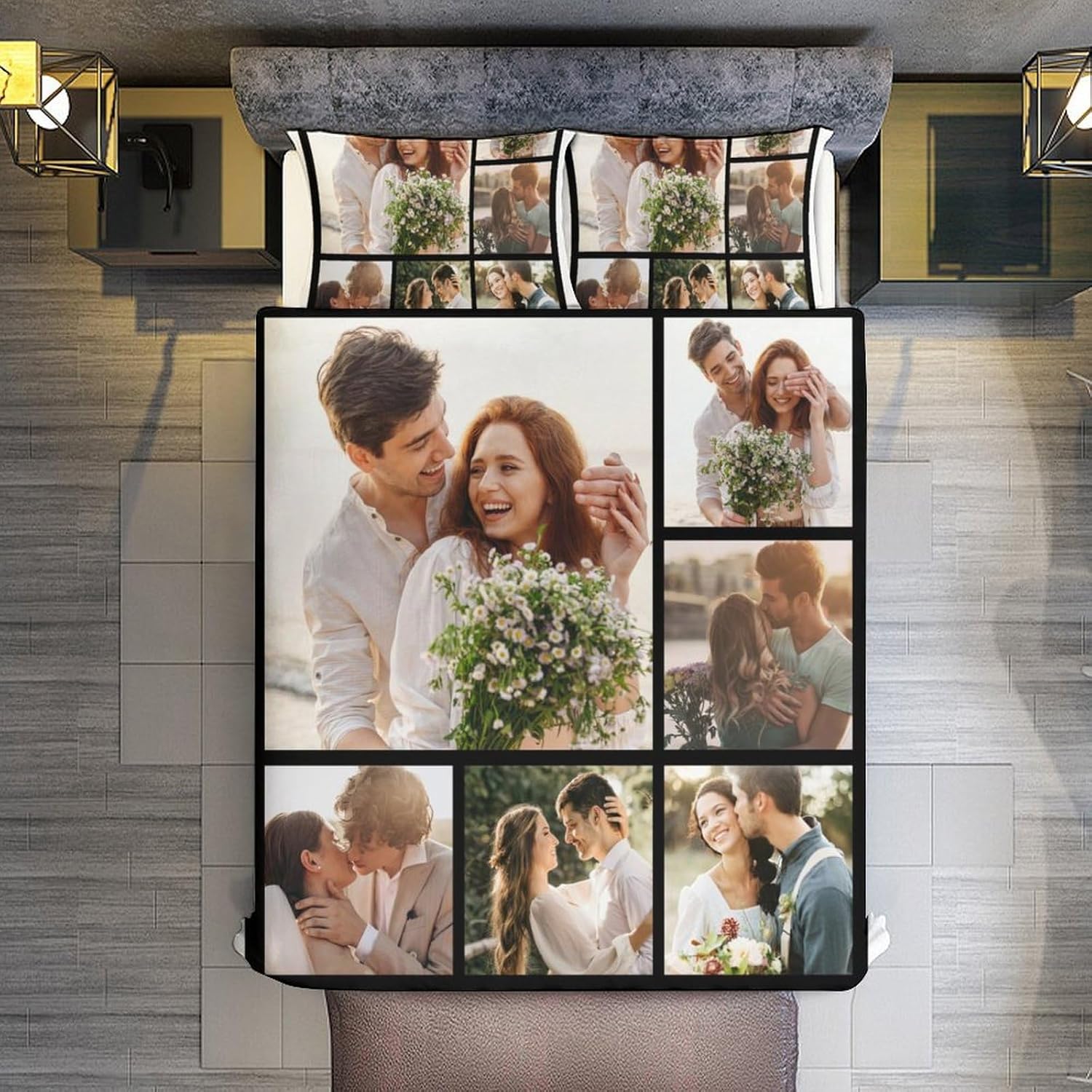 Custom Bedding Set Design Your Own Picture Text Logo Personalized Bedding Set 3 Piece Suitable for Kids, Birthday, Christmas, Valentine's Day Customized Gifts Full 70"×84" in