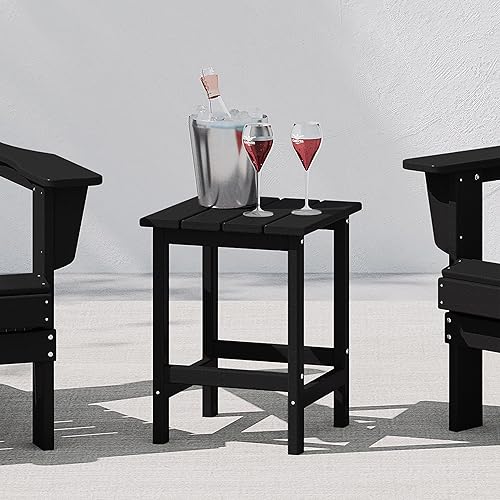 Vista 253 de WestinTrends Dylan Adirondack - Mesa auxiliar redonda para exteriores, color negro