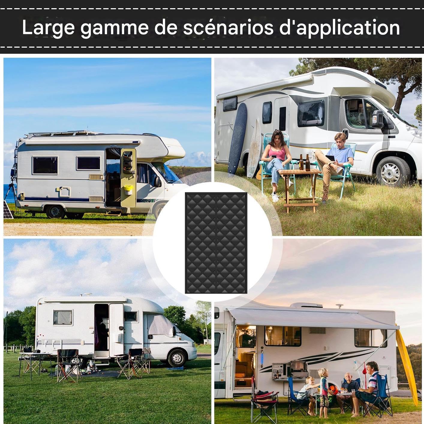 Rideaux Isolants pour Porte De Camping-Car Protection Anti Vent et Anti