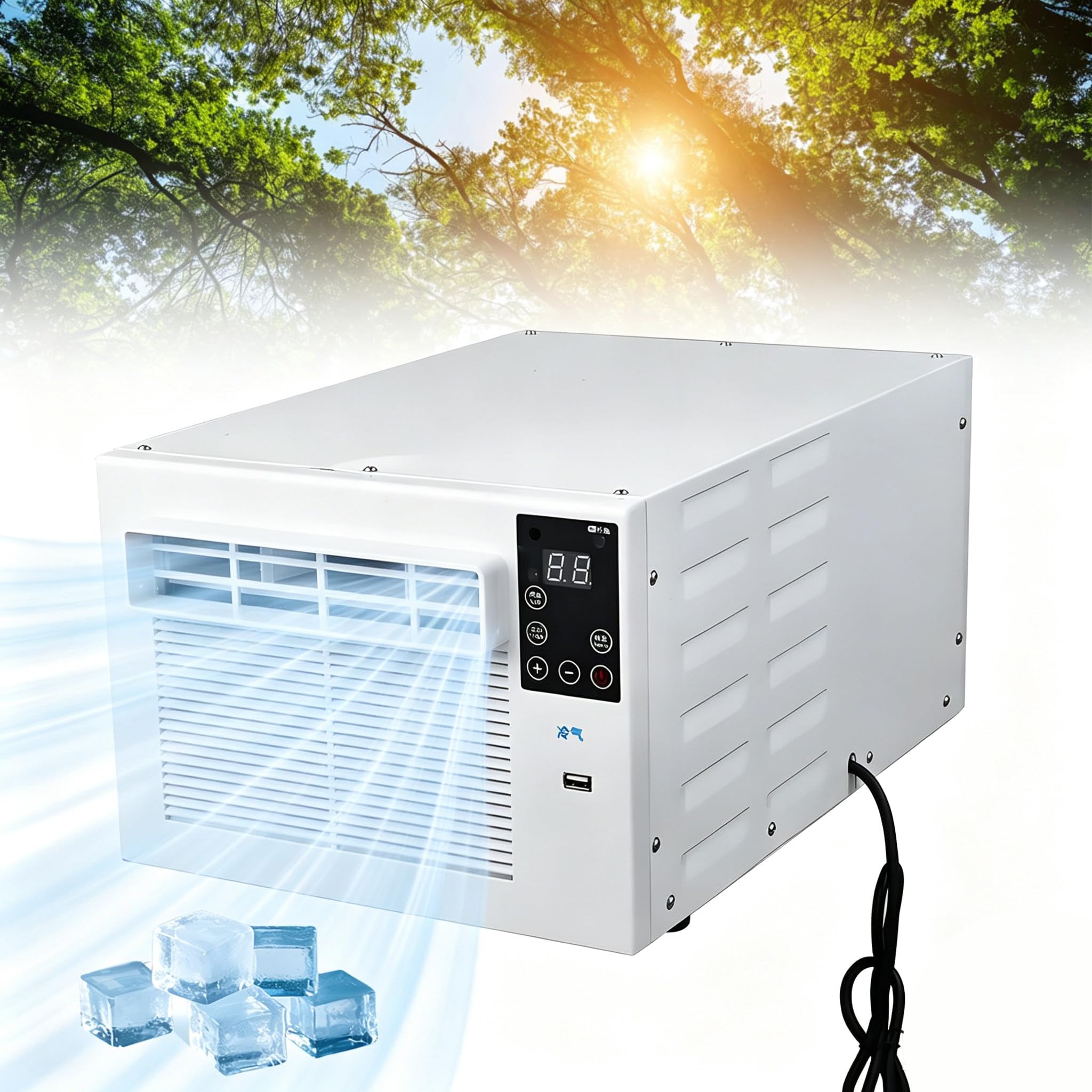 GSHSHOU Portable Air Conditioner & Dehumidifier for Caravan, RV & Tent