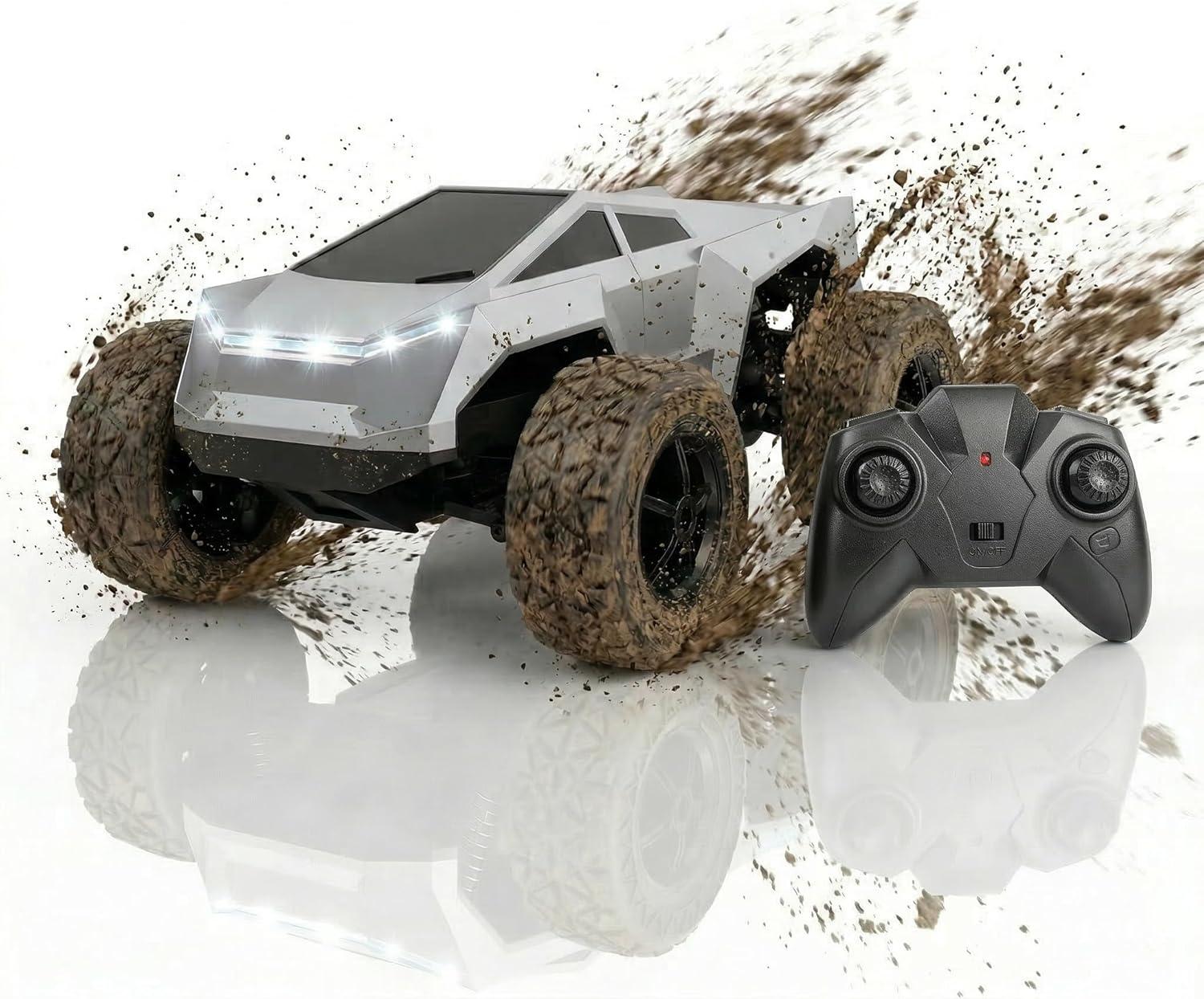 Cyber Toy Car for Kids - 1/18 Cyber Remote Control Car Hobby Monster Truck Toys 2.4GHz Off-Road Vehicles Birthday Gifts for Boys 4-6 Years Old Kids Age 5-7