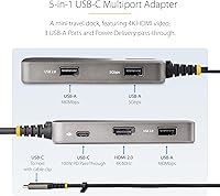 Vista 3 de StarTech.com Adaptador multipuerto USB-C, 4K 60Hz HDMI W/HDR, concentrador USB de 3 puertos, paso de entrega de energía de 100 W, mini estación