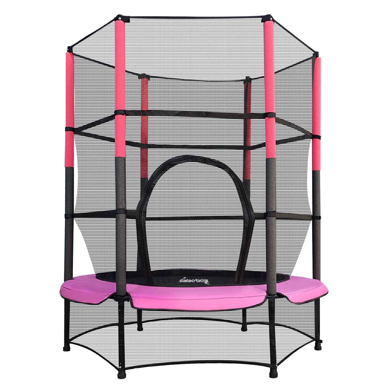 GALACTICA NEW Mini Trampoline | 4.5FT 55" with Safety Net Enclosure | Indoor Outdoor Children’s Activity Junior Trampoline