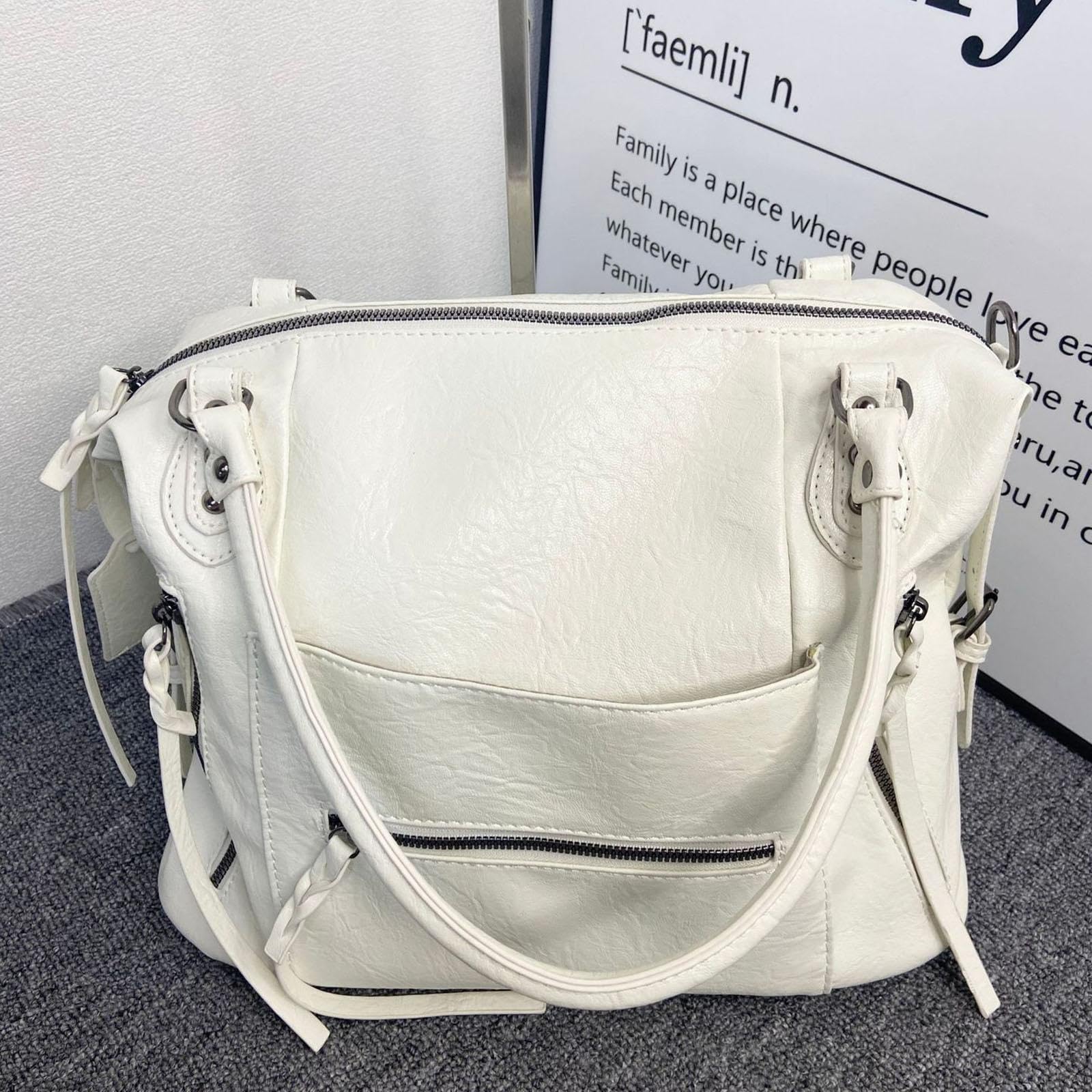 Bolso de mano de piel sintética para mujer, bolso de mano informal para el trabajo, viajes, compras