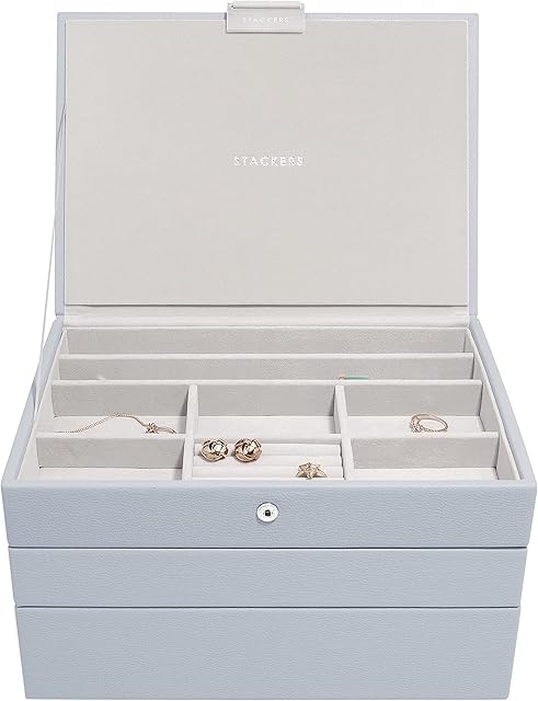 Stackers Lavender Classic Medium Jewellery Box - Set of 3