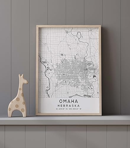 Miniatura 9 de Mapa de Omaha, Nebraska, Light 2 (8x10)