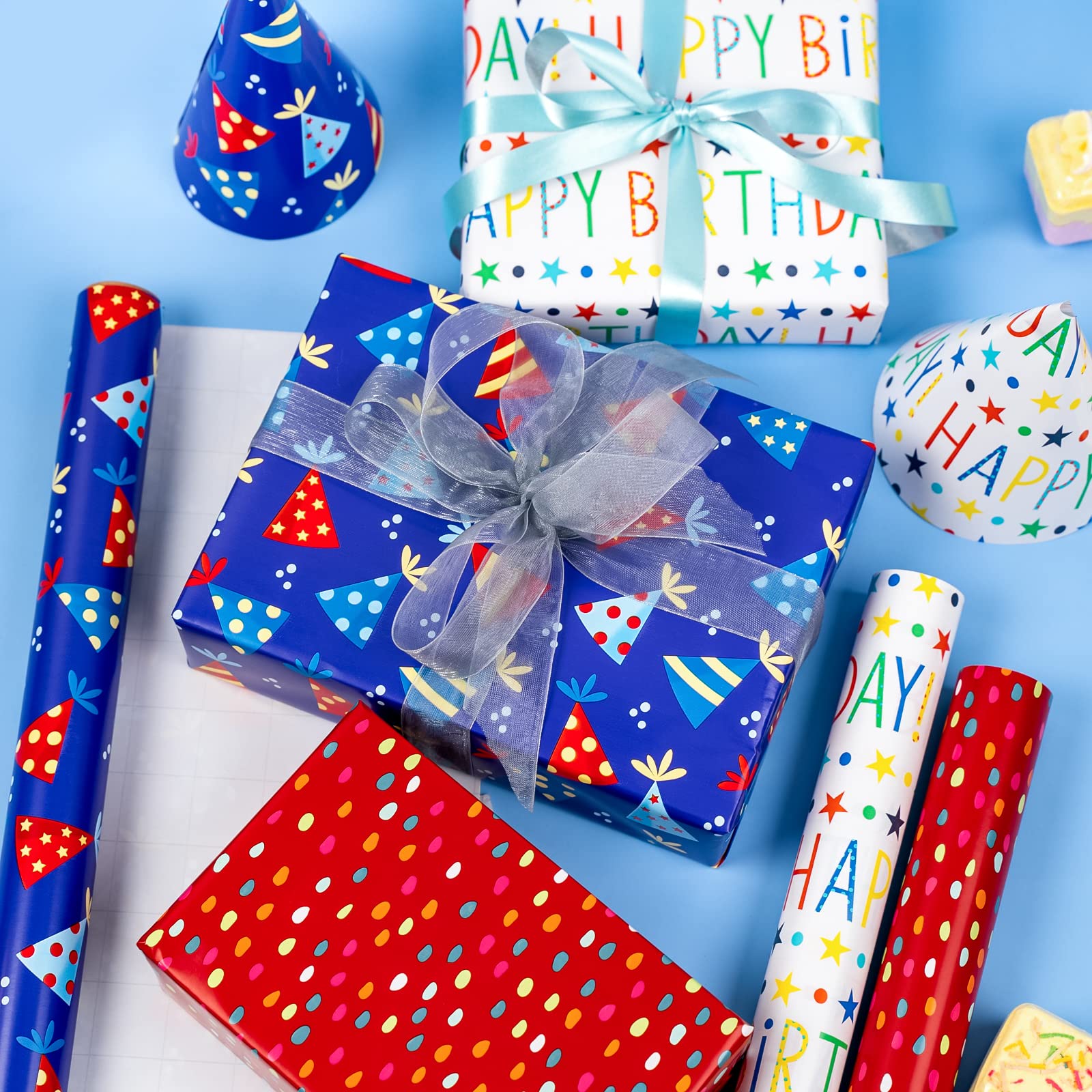 Holijolly Rotolo Di Carta Da Imballaggio Floreale - Mini Rotolo - Rosa/punto/plaid Per San Valentino, Festa Della Mamma, Matrimonio - 43.2 * 305 Cm