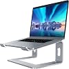 SOUNDANCE Aluminum Laptop Stand for Desk Compatible with Mac MacBook Pro Air Apple Notebook, Portable Holder Ergonomic Elevator Metal Riser for 10 to 15.6 inch PC Desktop Computer, LS1 Black