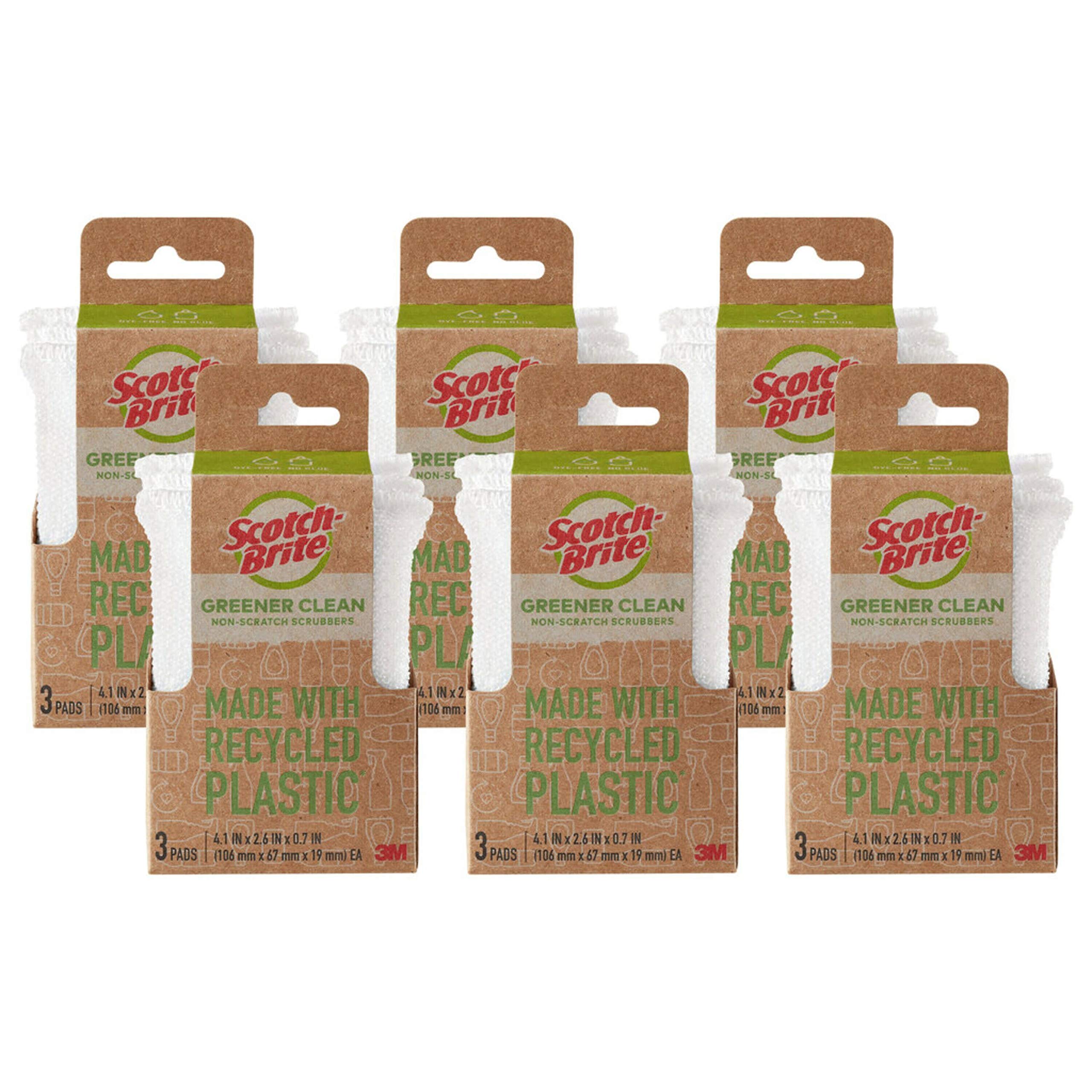 Scotch-BriteGreener Clean Scrubbers Non-Scratch Scrub Sponge, 18 Count, Natural