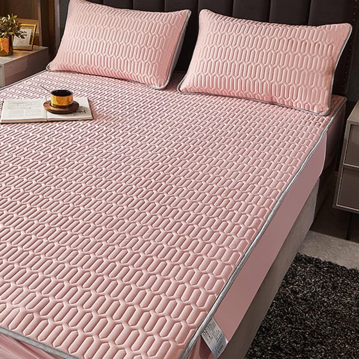 Fzigenle 吸水速乾ボックスシーツパッド一体型 敷きパッド シングル セミダブル ダブル 200*220 洗えるベッドパッド