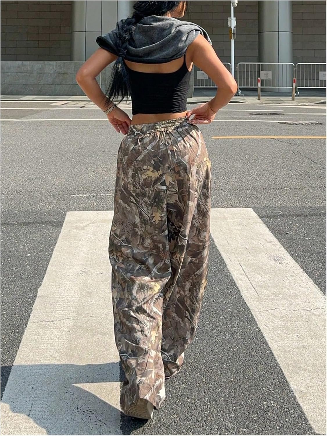 GORGLITTER Women's Camo Pants Baggy Sweatpants Joggers Camouflage Wide Leg Sweat Pants Street Wear - Image 3