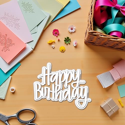 Miniatura 7 de Troqueles de corte de metal de feliz cumpleaños, para álbumes de recortes, álbum de fotos papeCraft para hacer tarjetas, herramienta de grabado de
