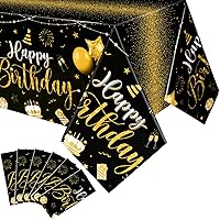 Vista 31 de Tudomro 1 mantel rectangular de plástico para decoración de fiesta de cumpleaños, para mujeres y hombres, suministros de fiesta de baby shower, 108