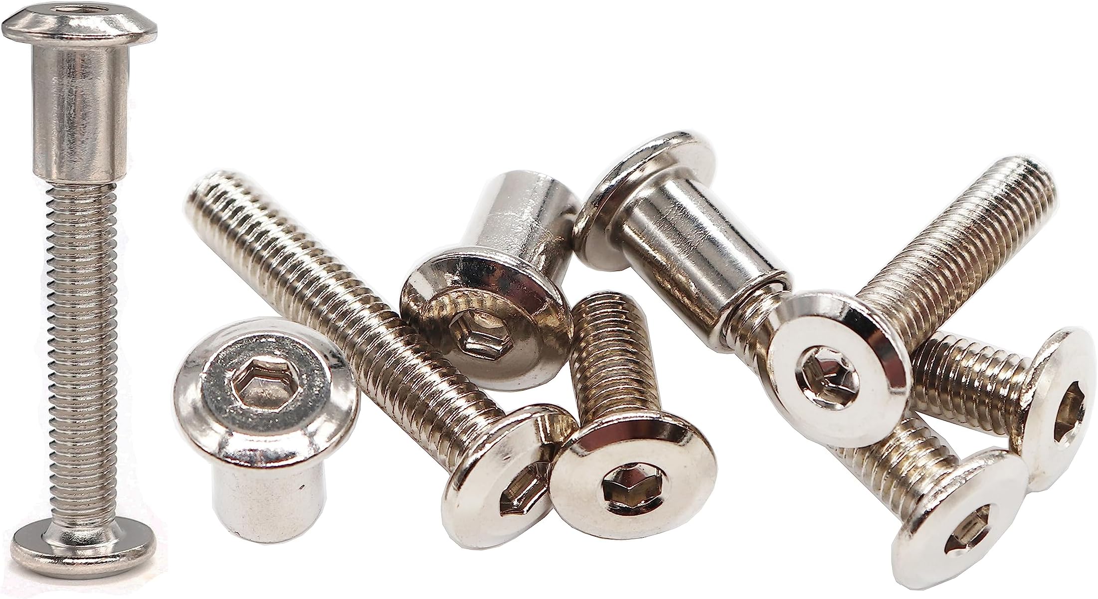 IKEA Billy Bookcase Connecting Hardware Screws, cSeao 12-Pack M6-1.0 x 35mm Rivet Countersunk Hex Head Socket Cap Bolt and Barrel Nut for Furniture