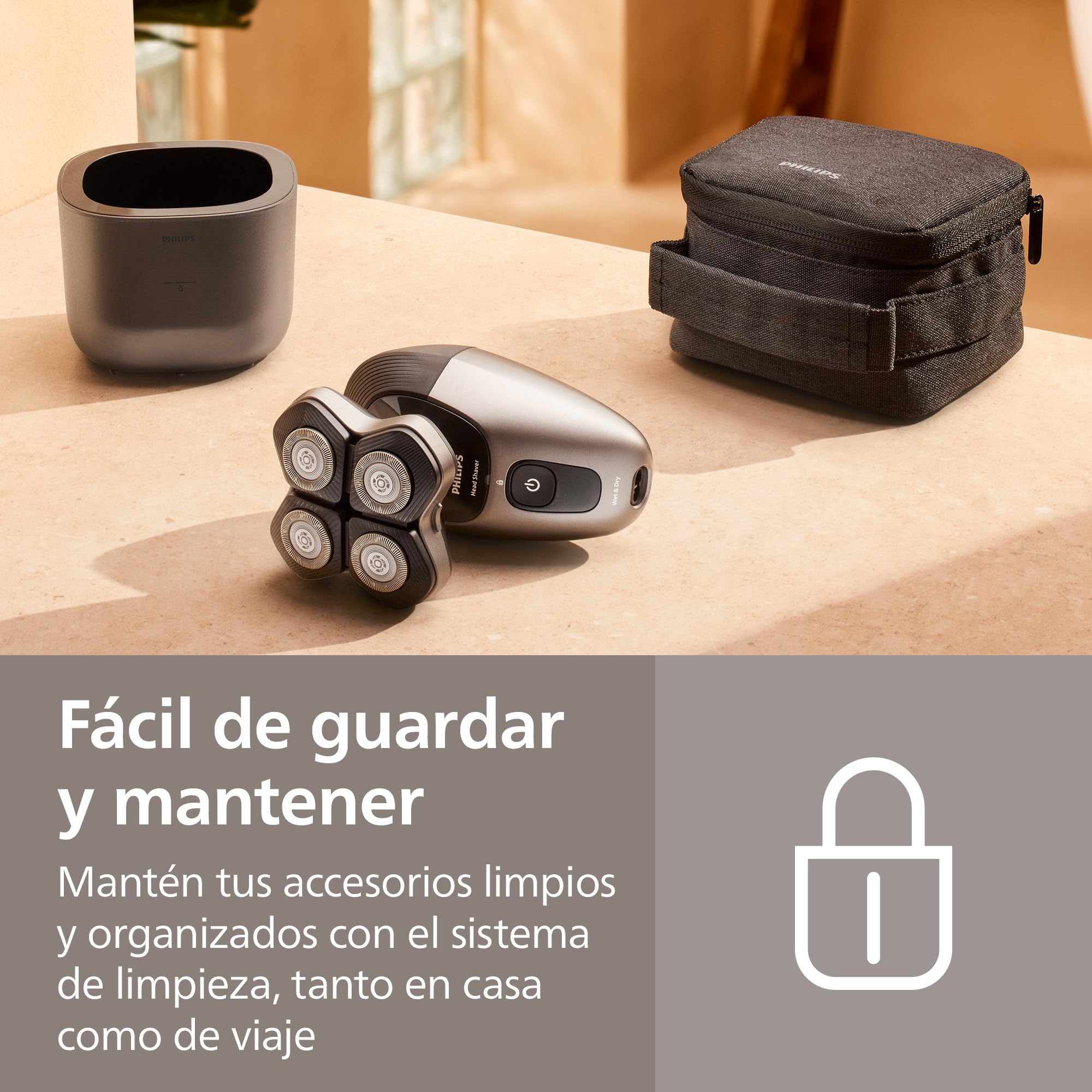 Philips Afeitadora Cabeza Serie 7000 Pro – Afeitadora Cabeza para Hombres y Mujeres, Cabezal flexible 360°, Cuchillas ComfortCut para un Afeitado Apurado y Suave, HS7980/15