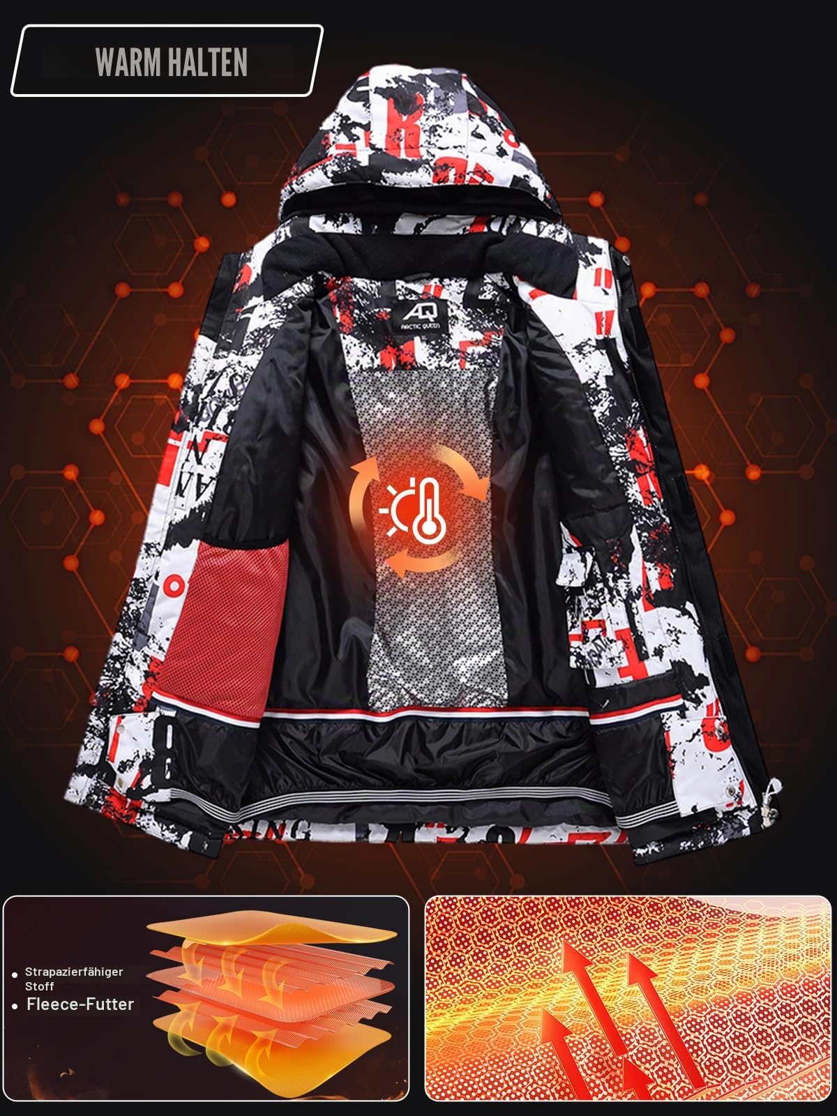 HOUZONIY Herren Skianzug Set Herren Schneeanzug Warmer Winddichter 2-Teiliger Schneeanzug(238+Schwarz M)
