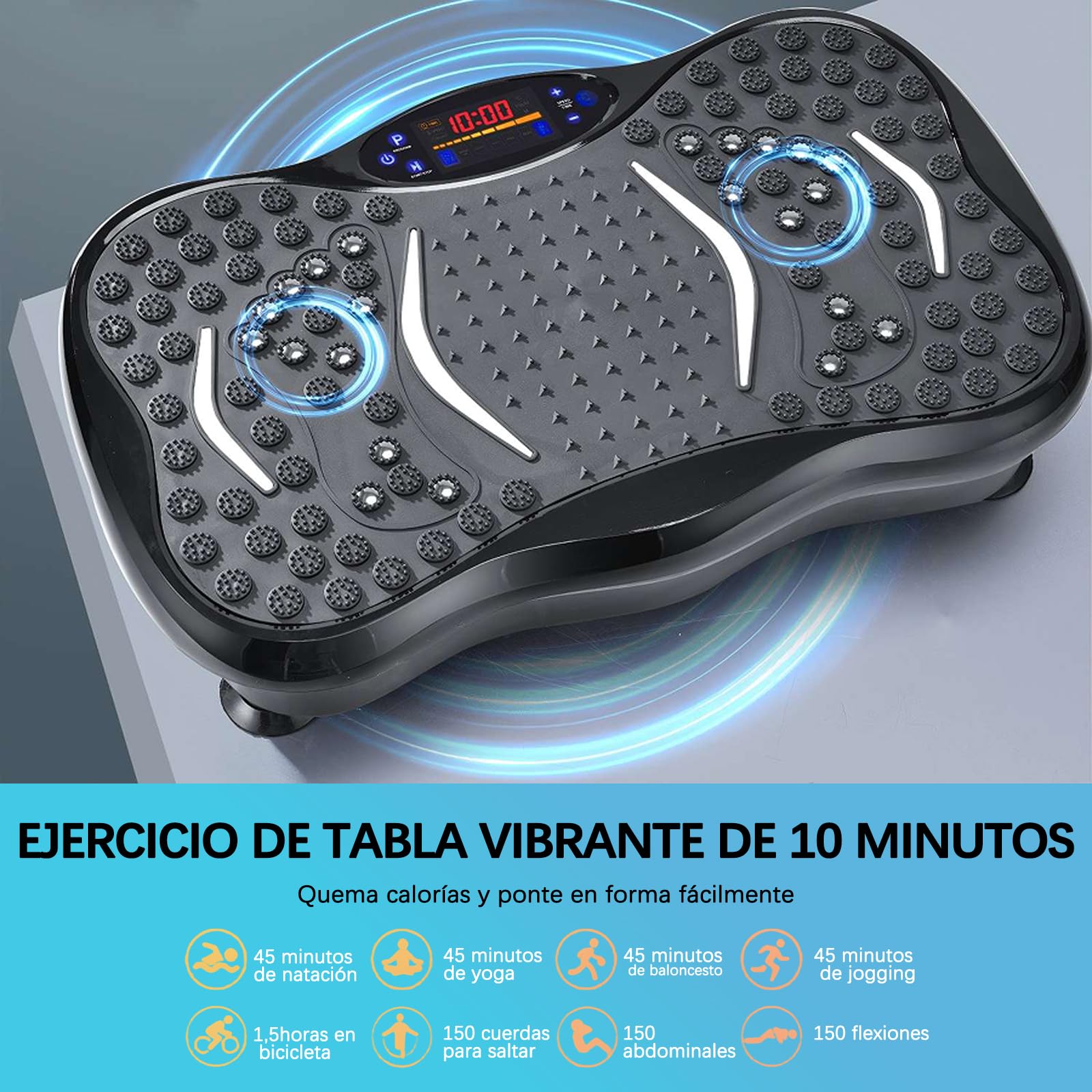 FITSUPPORT Plataforma Vibratoria, Plataforma De Placa de Vibración Mejorada 2025 para Drenaje Linfático, 120 Velocidades Ajustables con Capacidad De 450 Libras, Adecuada para Hombres y