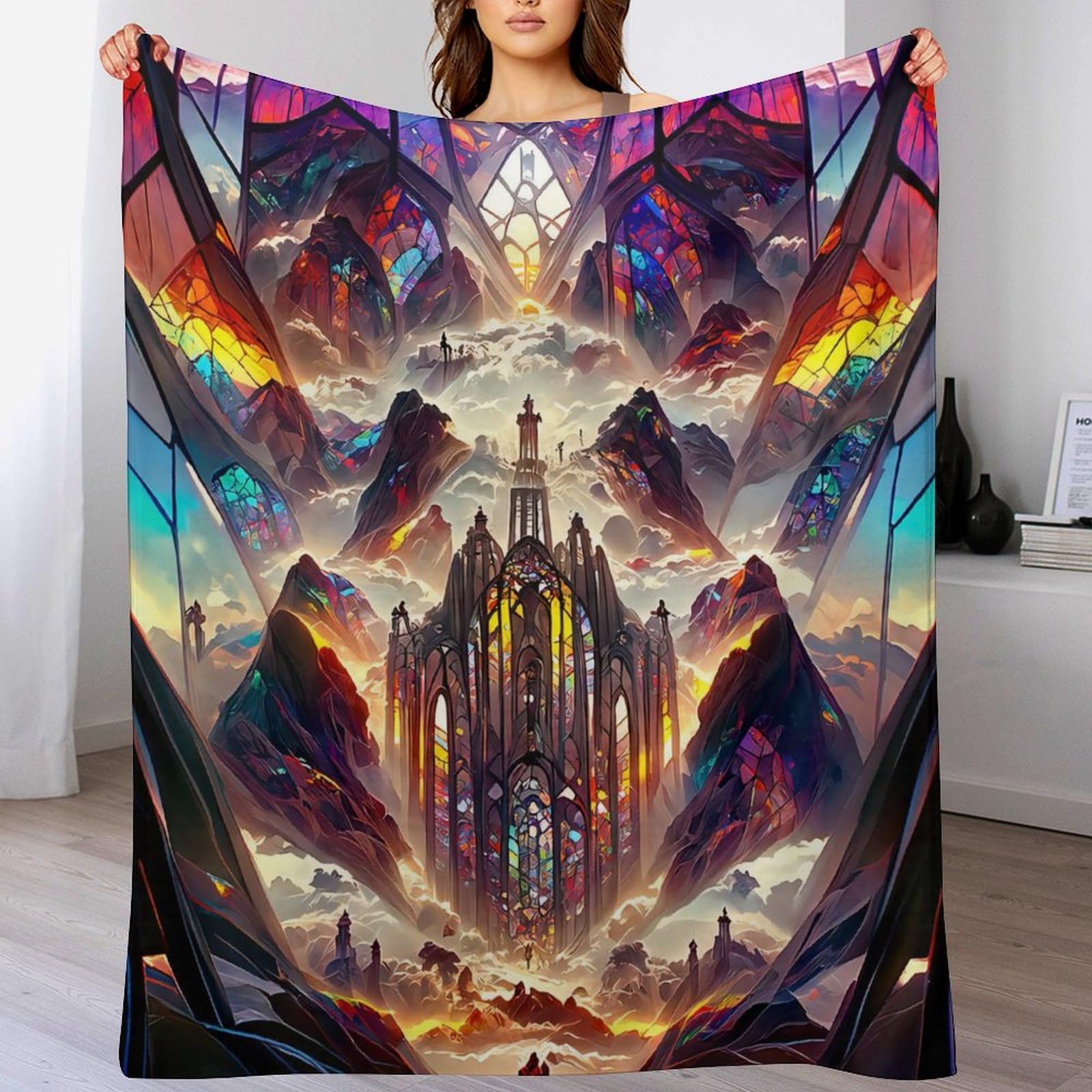 Couverture polaire de flannel 180x200cm au fini velours et impression 3D chic