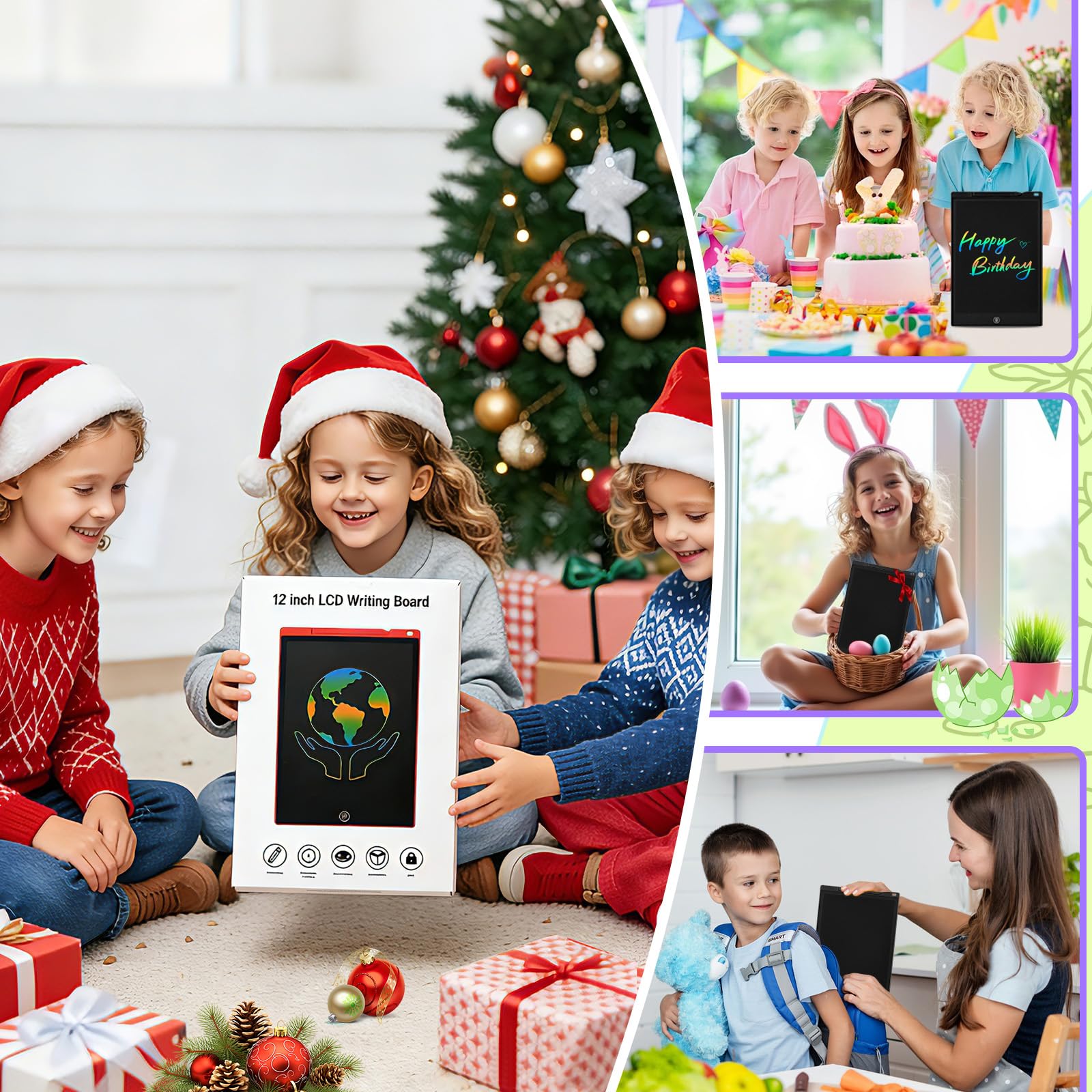 Tavoletta Grafica LCD Scrittura,PINKCAT 12 Pollici Lavagna da Disegno Digitale Portatile Ewriter Cancellabile Disegno Pad Writing Tablet per Bambini Adulti della Casa Scuola Esterno Ufficio