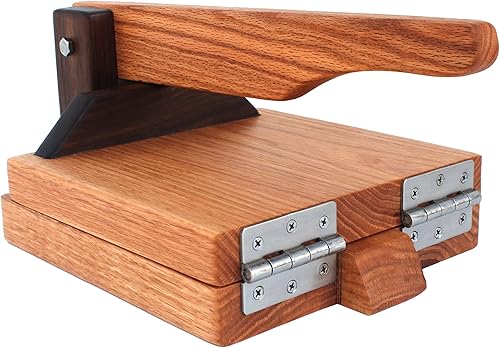 Vista 12 de 10 Inch Oak & Walnut Tortilla Press – Handmade Hardwood Tortilla Maker by Central Coast Woodworks Red Oak and Walnut