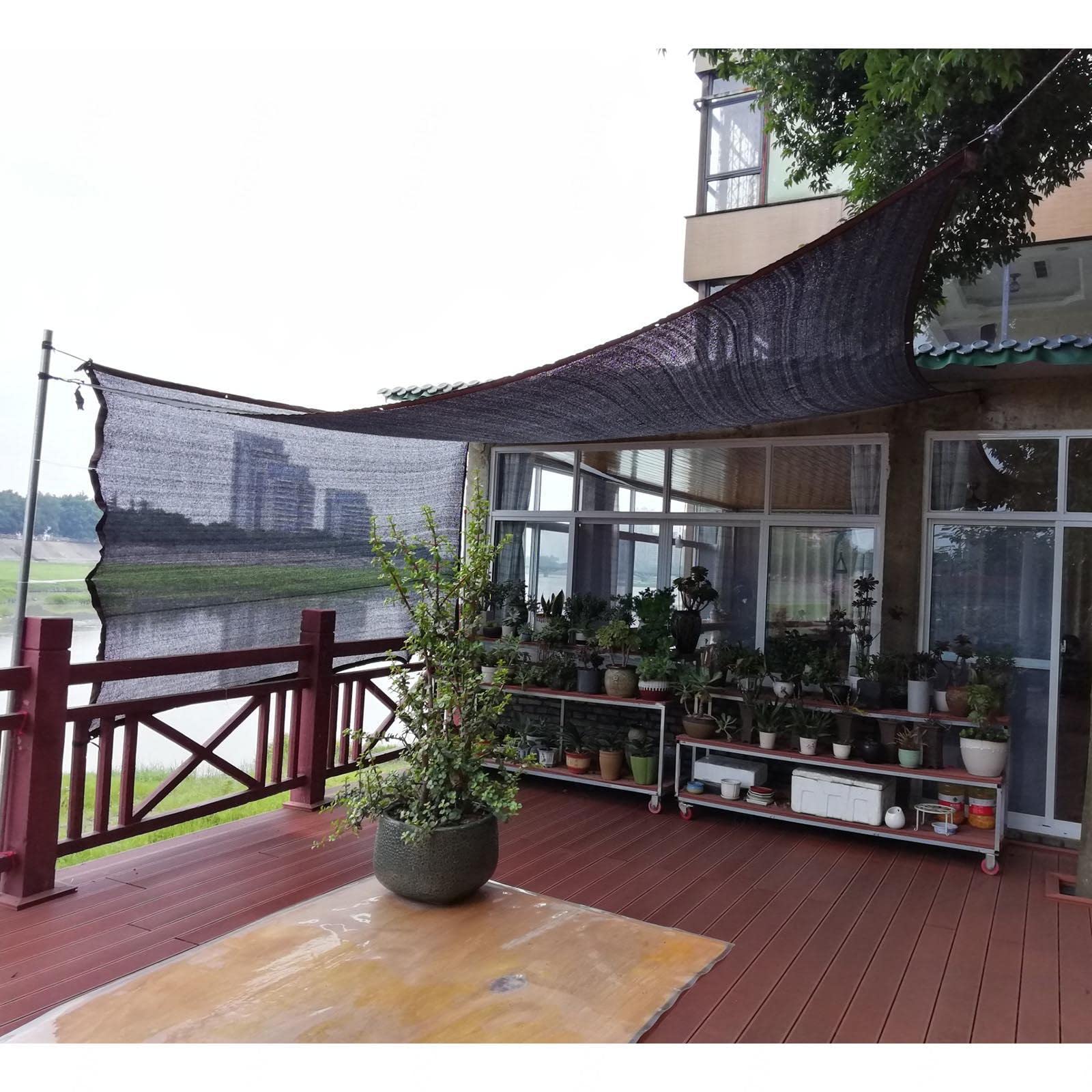 Red De Sombra 2x4/2x5/3x3/3x5/4x6m, Malla De Sombra Invernaderos Con Ojales, Cubierta Para Plantas De Exterior, Vela De Sombreo, Toldo, Tela De Sombra 50% Protección Solar,Black-4x10m(13*32.8ft)