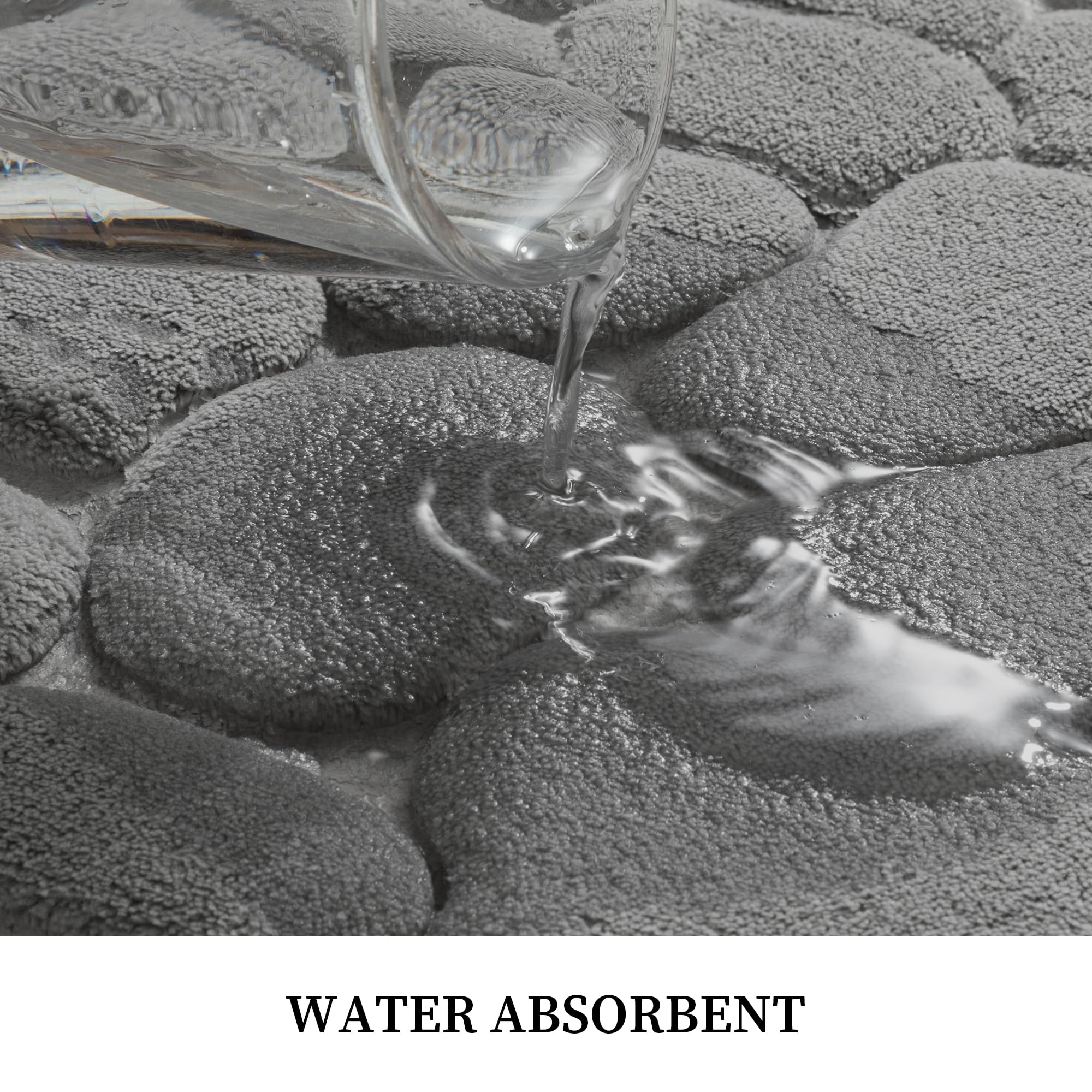 YIHOUSE Alfombra de baño de espuma viscoelástica, superabsorbente de agua, lavable a máquina (17 x 24 pulgadas, gris oscuro)