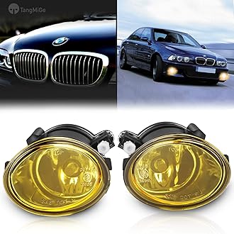 Fog Lights Lamps for 2000-2006 BMW (E46 M3 E39 M5) / 3 Series (320i 323i 325i 325xi 330i 330xi Sedan w/Sport Package, 325i 325xi Wagon w/Sport Package) Premium Assembly, 1 Pair, Yellow Lens