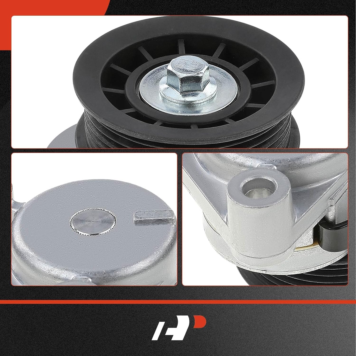 A-Premium Belt Tensioner Assembly with Pulley Compatible with Chevrolet Silverado Suburban Avalanche & GMC Sierra 2500 HD 3500 Classic, Yukon XL 2500, Replace# 2086262, 12580828