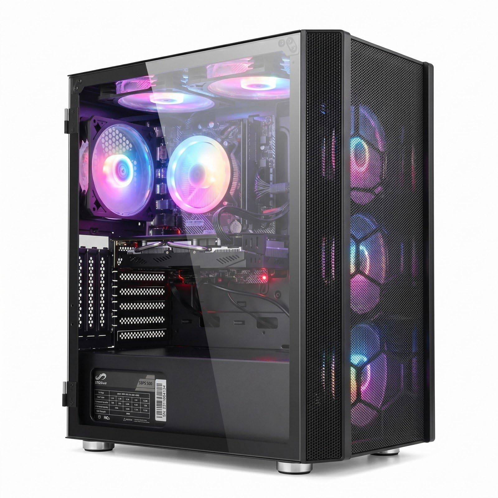 STGsivir Gaming PC, Core i1-10400F, RTX 2060 Super 8G, 1T SSD | Gaming Computer für Streaming,Videobearbeitung,Hausaufgaben, bis zu 4.3 GHz, WLAN 6, BT 5.0, 4K,HDMI,DP, Win11 Pro, ARGB