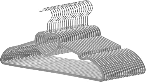 Paquete de 20 perchas de terciopelo antideslizantes de 16 pulgadas para adultos, perchas delgadas con gancho giratorio de 360 grados, duraderas y