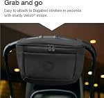Bugaboo Organizer - Compact Size Multipocket Diaper Bag - Universal Compatible with Any Stroller - Attaches to the Handlebar - Midnight Black | Insulated bottle holder, multiple pockets, water-repellent recycled fabric, universal stroller fit, Midnig