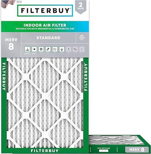 FilterBuy - Filtros de horno y aire, color plateado, AFB MERV 8, 2 unidades