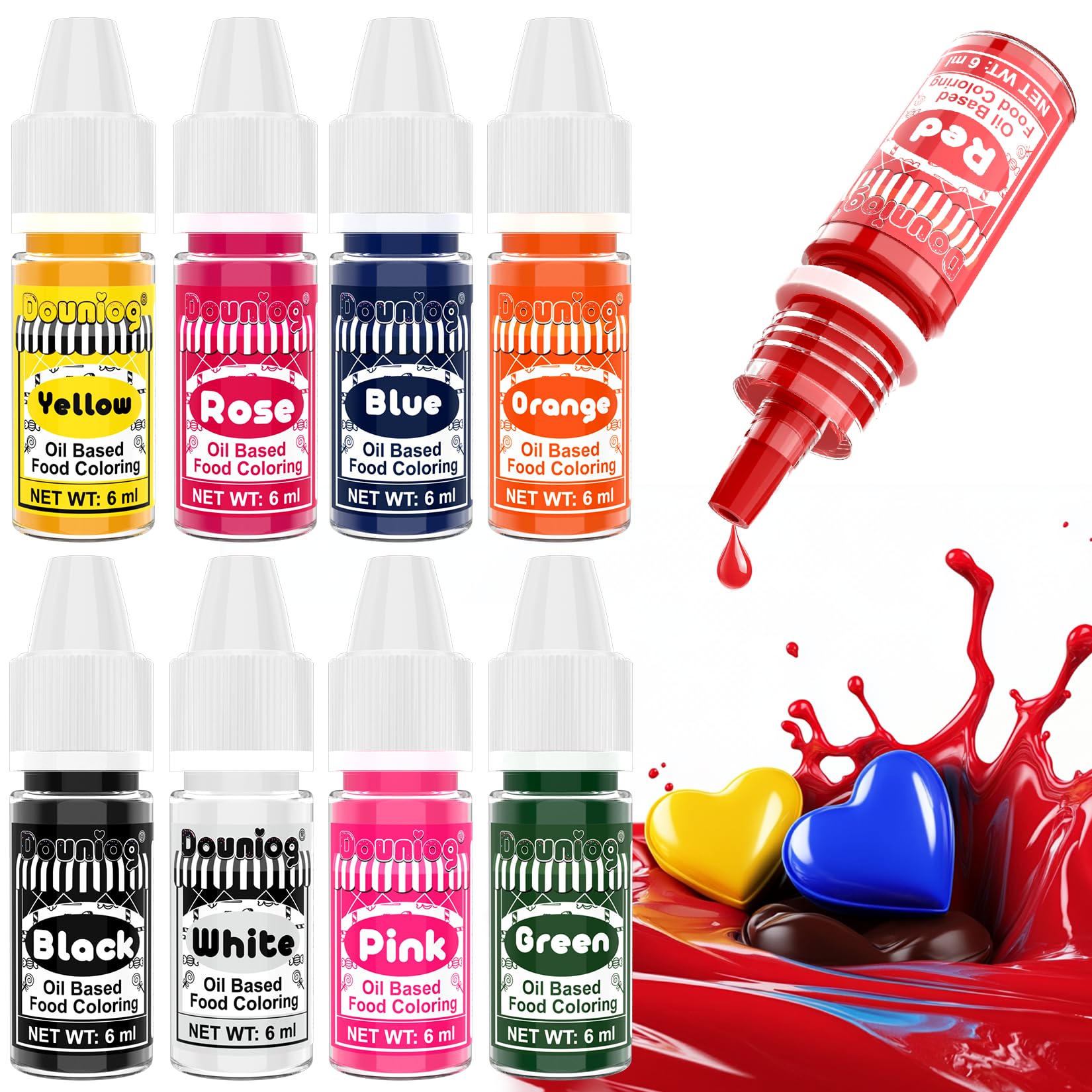 Oil Based Food Coloring for Chocolate - Oil Based Food Coloring for Candy Melts, 9 Colors Food Dye for Baking Icing, Vibrant Food Color Set for Fondant, Cake, Strawberry