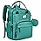 RUVALINO Diaper Bag Backpack-Multifunction Baby Travel Bag with Changing Pad, Insulated Bottle Holders & Pacifier Case, Large Capacity, Waterproof, Turquoise