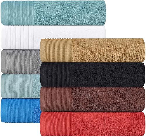 Miniatura 8 de Superior Juego de 4 toallas de baño de algodón sólido y mármol, toallas de cuerpo de secado rápido, grandes, altamente absorbentes, uso diario,