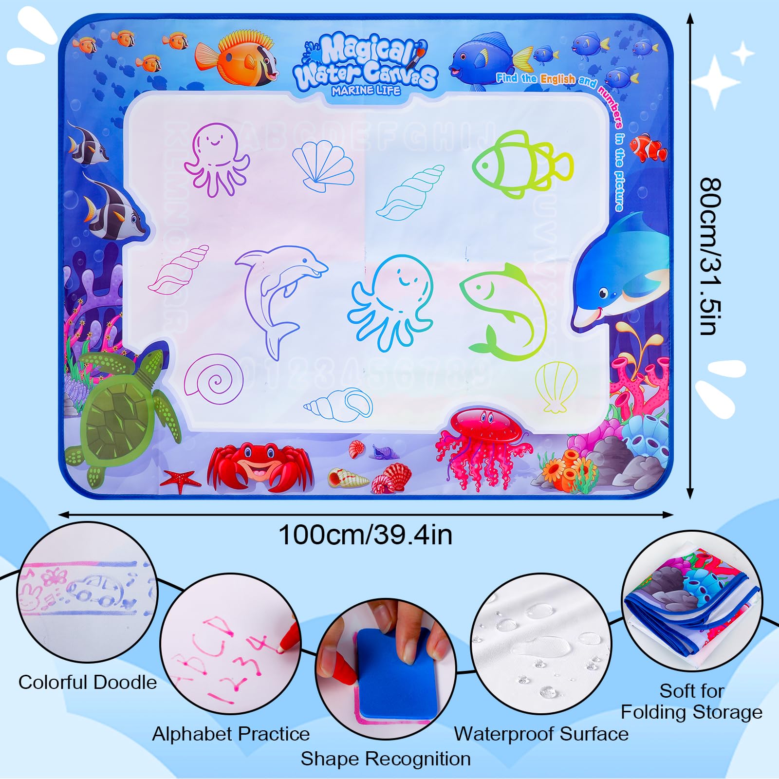 Aquadoodle per bambini anno - Tappetino per pittura ad acqua a partire da 1 anno