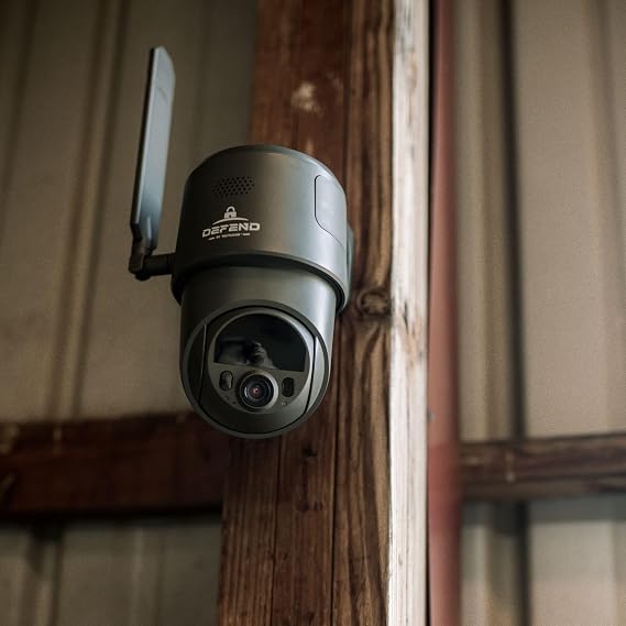 TACTACAM Defend 360 Cellular Security Camera, 4K Photos, 1080p Video, Solar + Rechargeable Battery, 360 Pan/Tilt/Zoom, LTE Cellular, Motion Alerts, Weather Resistant