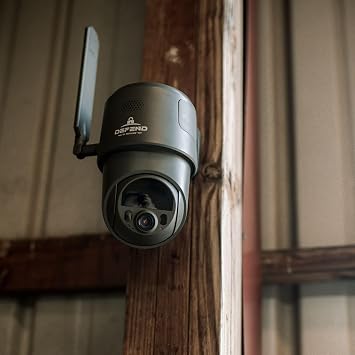 TACTACAM Defend 360 Cellular Security Camera, 4K Photos, 1080p Video, Solar + Rechargeable Battery, 360 Pan/Tilt/Zoom, LTE Cellular, Motion Alerts, Weather Resistant